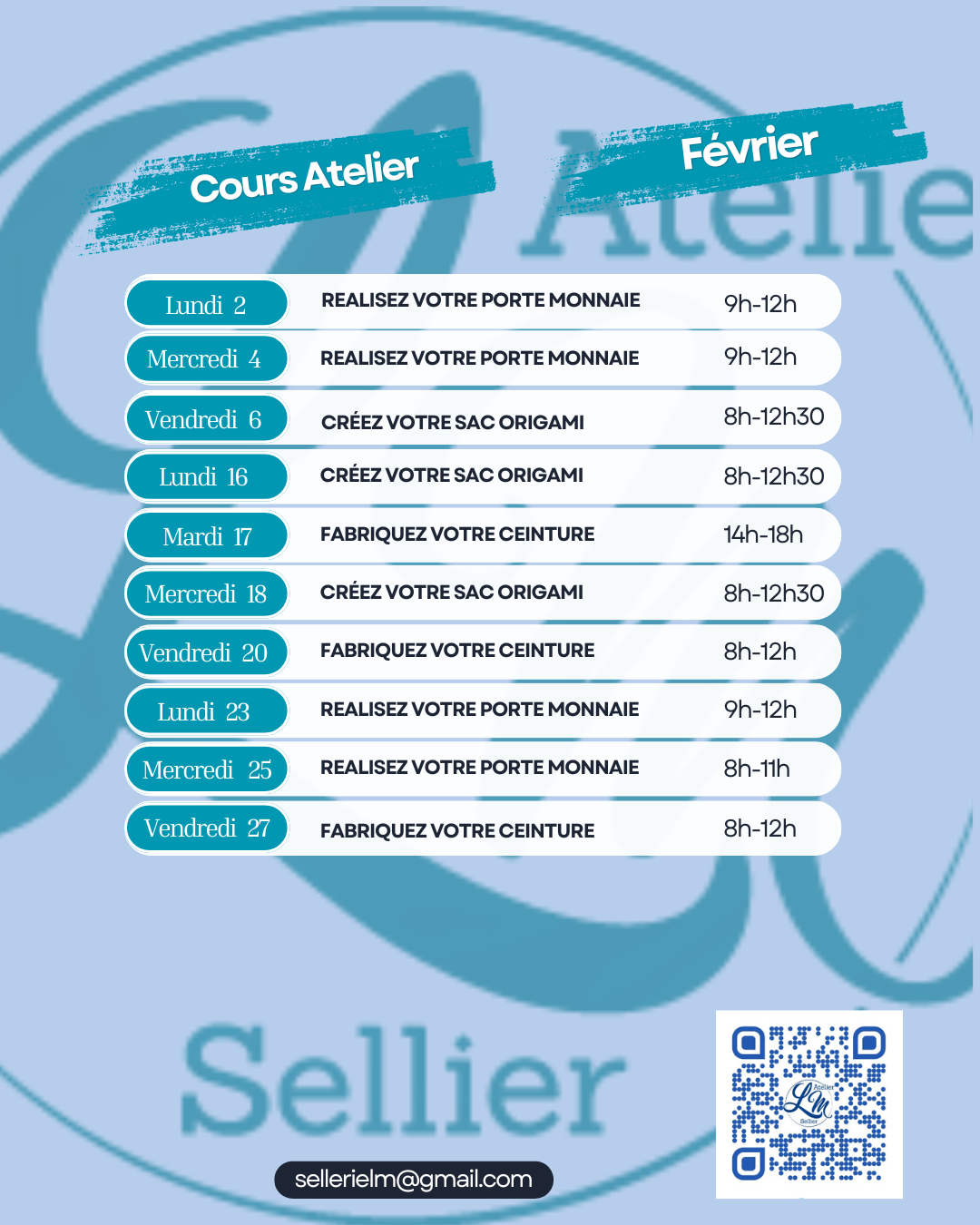 Mes ateliers - Atelier février 2026